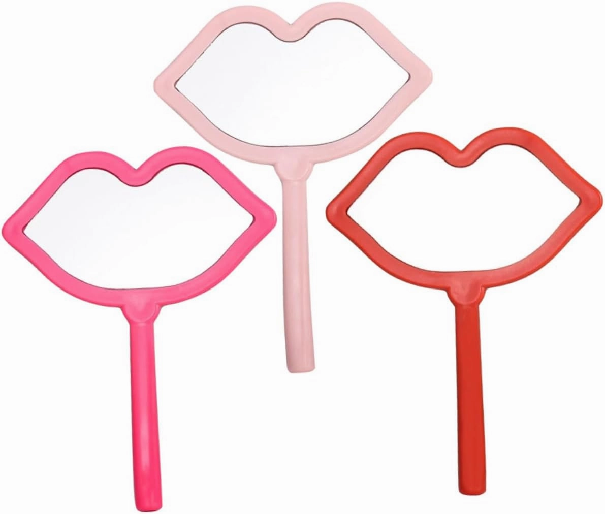 Portable Makeup Mirror Set 3pcs Hand Held Compact Mirrors Comfort Grip for Women Travel Outdoor