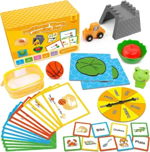 Positional Word Learning Set|Manipulatives Match Games|Educational Games for Kids Ages 4|STEM Learning Activities| Flash Cards for Toddlers 3-5|Fine Motor Skills|Speech Therapy Toys