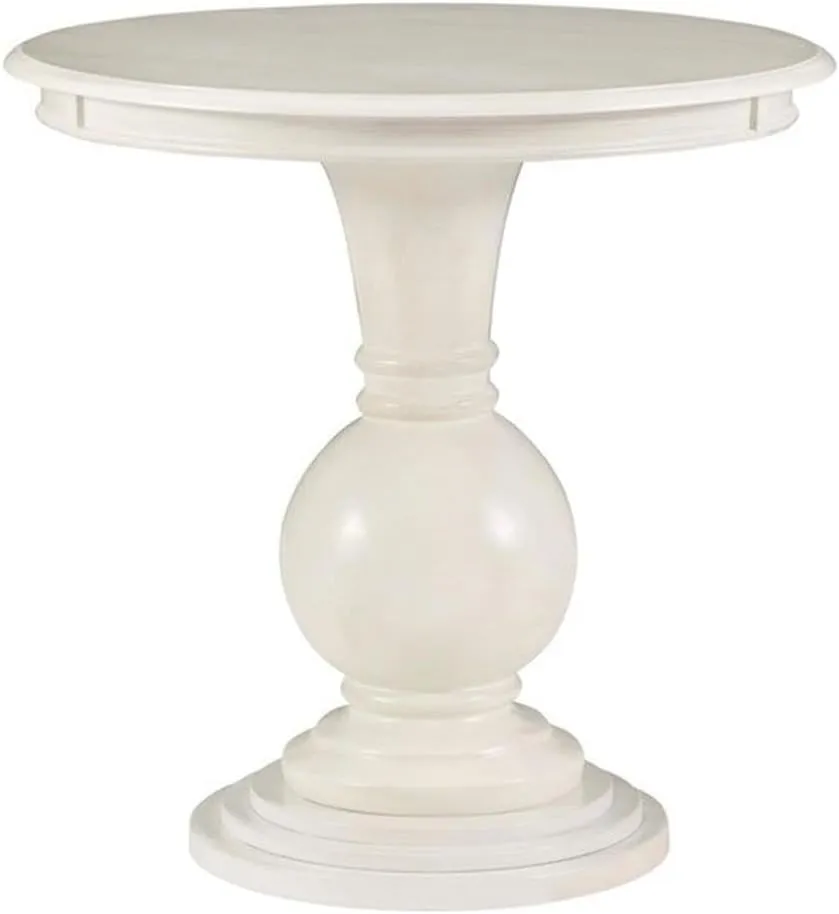 Powell Furniture Linon Aspen Round Wood Accent Table in Cream