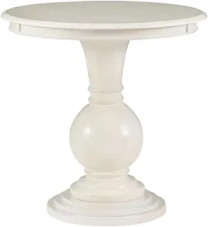 Powell Furniture Linon Aspen Round Wood Accent Table in Cream