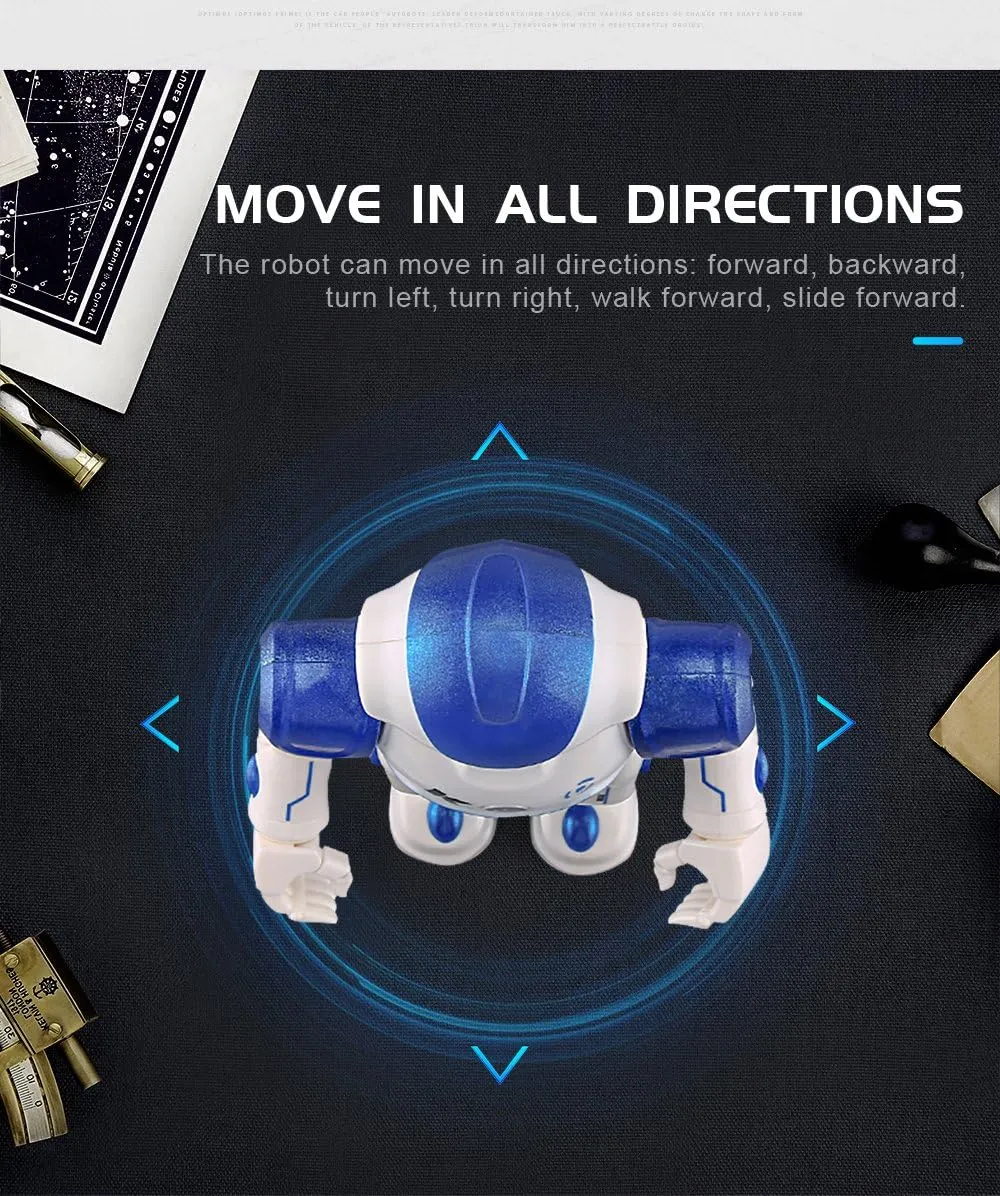 PowerTRC RC Robot Toys for Kids, Remote Control Smart Robot, Programmable, Gesture Sensing Toy with Light & Sound Birthday Gift Present for Age 6 7 8 9 10 , Blue