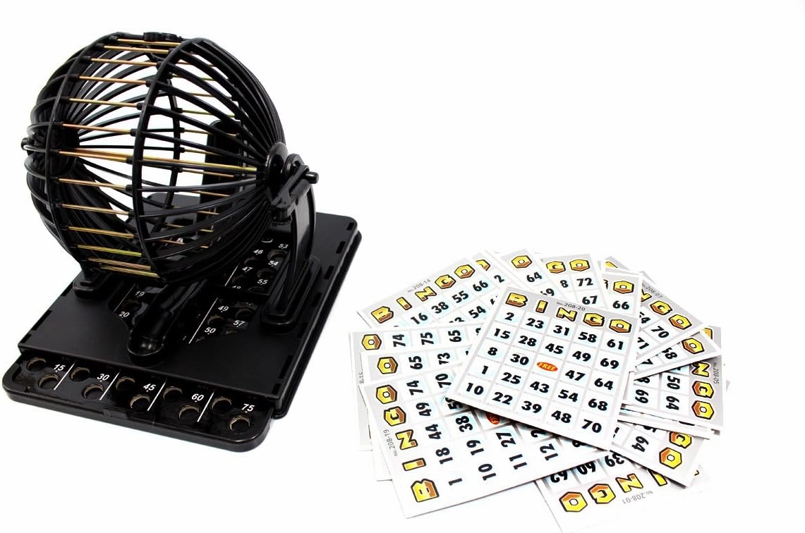 PowerTRC Bingo Machine Cage Game Set | with Bingo Balls | Classic Cage | Bingo Tray (Classic Version)
