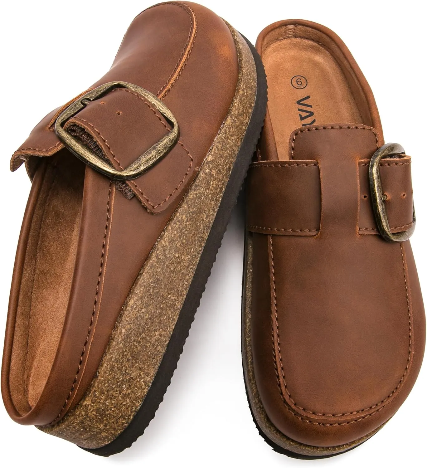 Premium Eco-Leather Women's Clogs - Slip-Resistant Non-Skid Sole, Plush Memory Foam Insole, Lightweight & Comfortable, Versatile for Work, Casual, or Outdoor Occasions