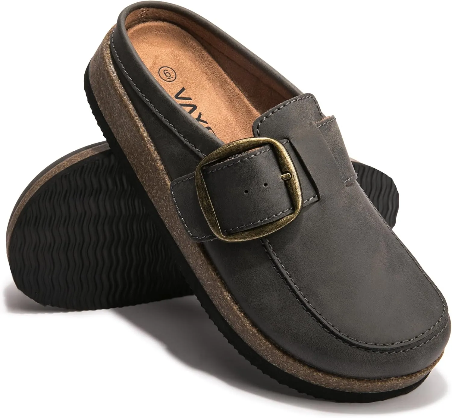 Premium Eco-Leather Women's Clogs - Slip-Resistant Non-Skid Sole, Plush Memory Foam Insole, Lightweight & Comfortable, Versatile for Work, Casual, or Outdoor Occasions