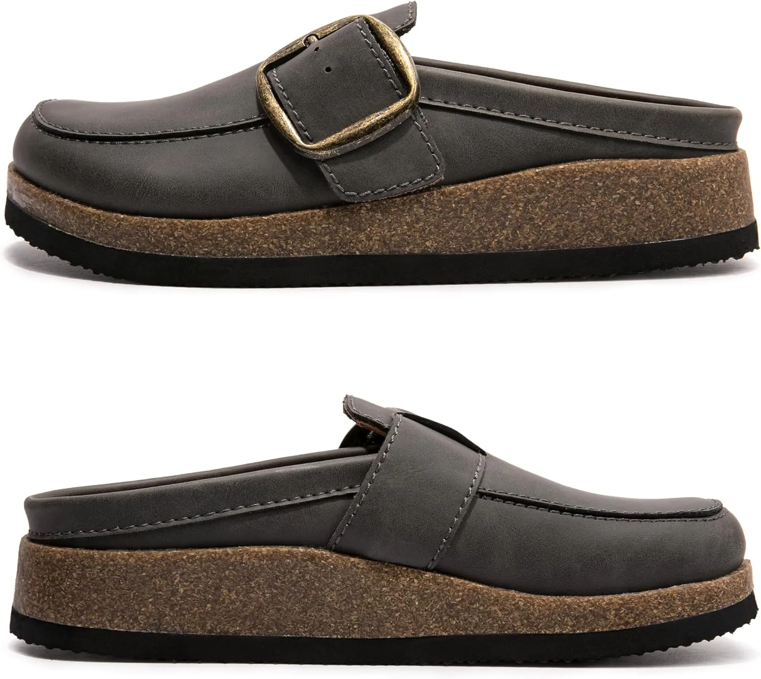 Premium Eco-Leather Women's Clogs - Slip-Resistant Non-Skid Sole, Plush Memory Foam Insole, Lightweight & Comfortable, Versatile for Work, Casual, or Outdoor Occasions