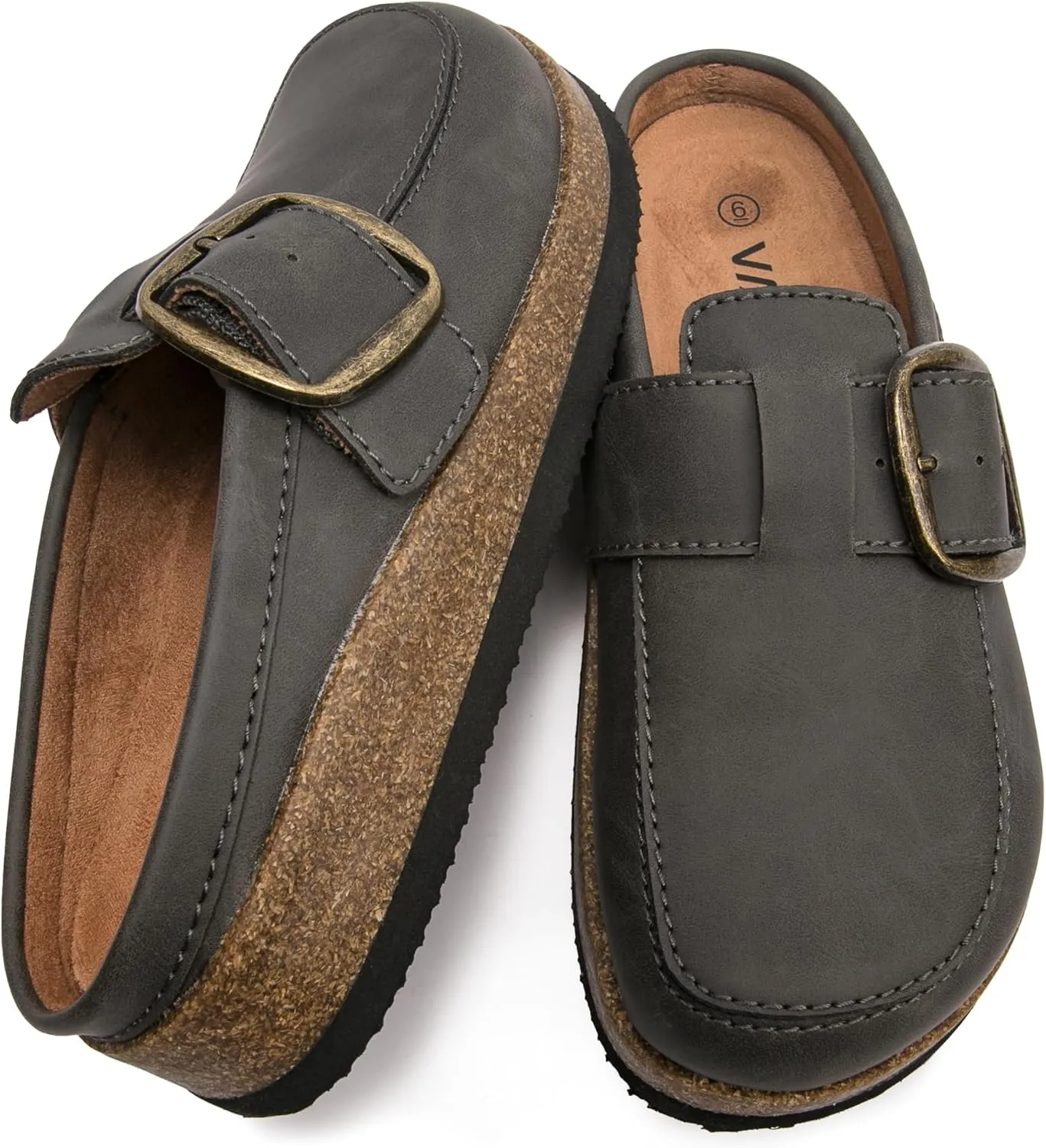 Premium Eco-Leather Women's Clogs - Slip-Resistant Non-Skid Sole, Plush Memory Foam Insole, Lightweight & Comfortable, Versatile for Work, Casual, or Outdoor Occasions