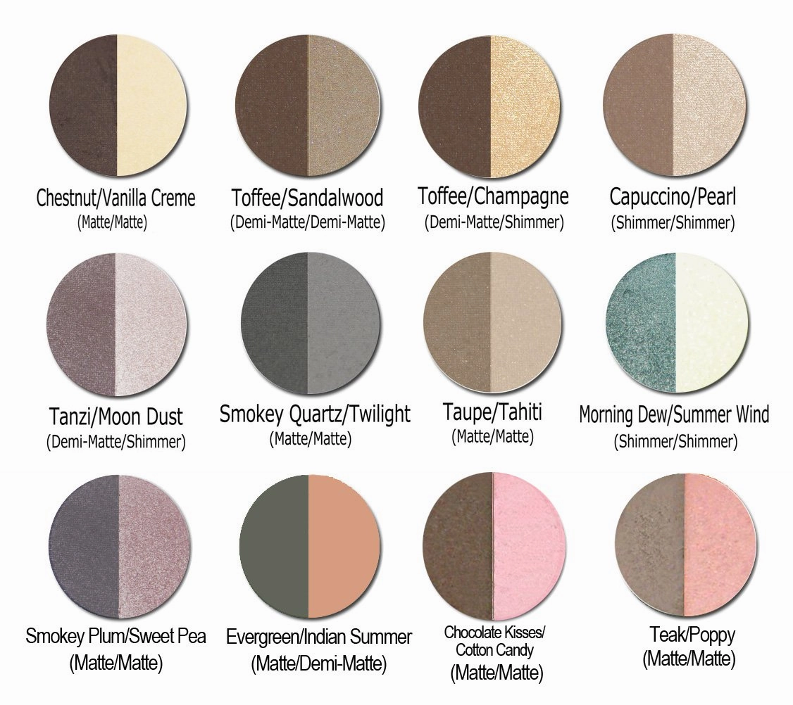 Pressed Eyeshadow Duo, Natural, Organic Makeup (Toffee/Champagne)