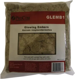 ProCom Glowing Embers Rock Wool, 4 oz. - Model# GLEMB1 - Grey, Replacement or Additional Embers for Vented Gas Log Sets
