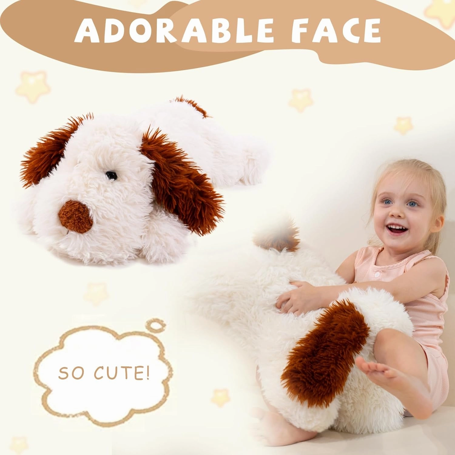 Puppy Stuffed Animals 20 inch, Soft Dog Stuffed Animal, Cute Stuffed Dog Plush Puppy Plush Gift for Kids Girls, Birthday,Valentine,Christmas