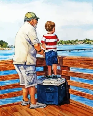 Puzzle 500 Pieces Grandpa and Grandson Fishing Interesting Parent-Child Games Family Entertainment Leisure Fun Interactive Wooden