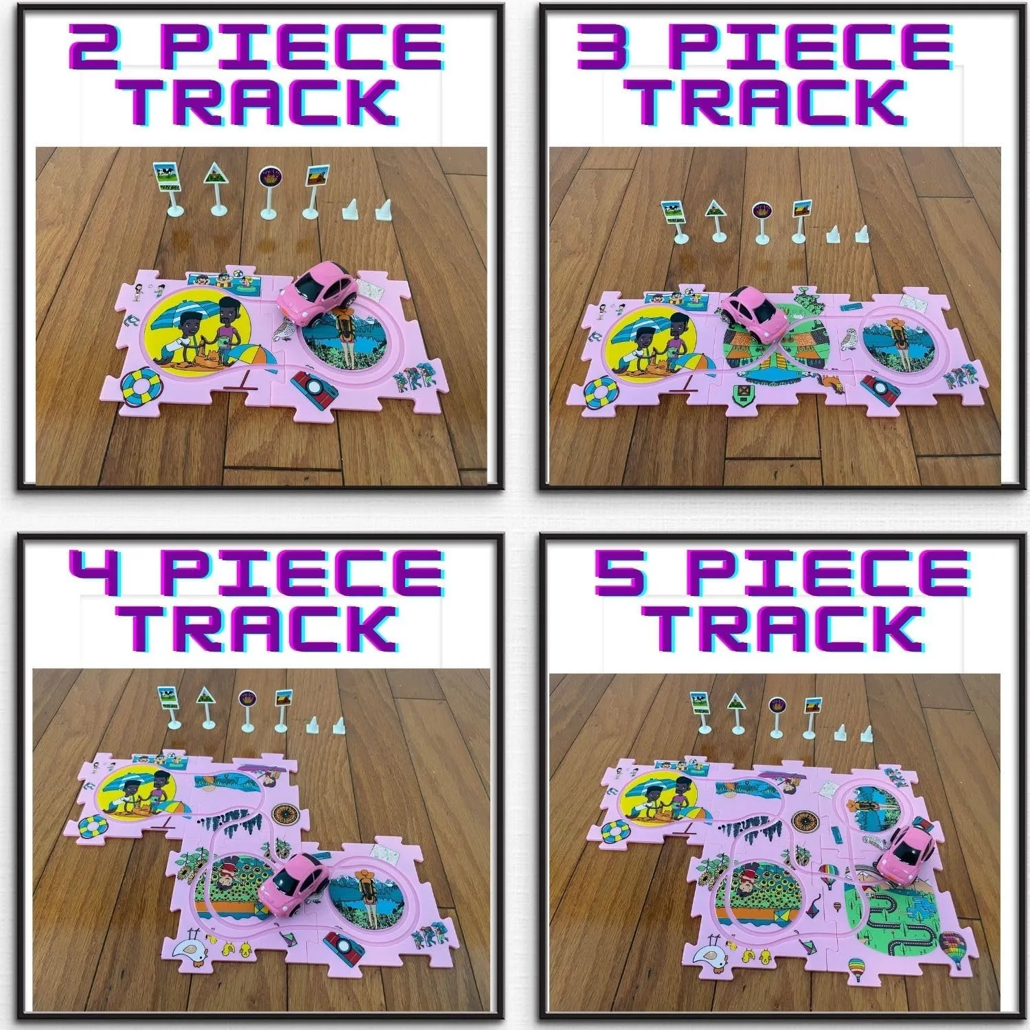 Puzzle board Jigsaw Puzzles. bo Pink Sports Car Toy Vehicle Themed Floor Puzzle Car Play Mat. Car Tracks Jigsaw Puzzles For Kids, Puzzle Toys Jigsaw Puzzle Mat. Educational Toy Brain Puzzles Car Track