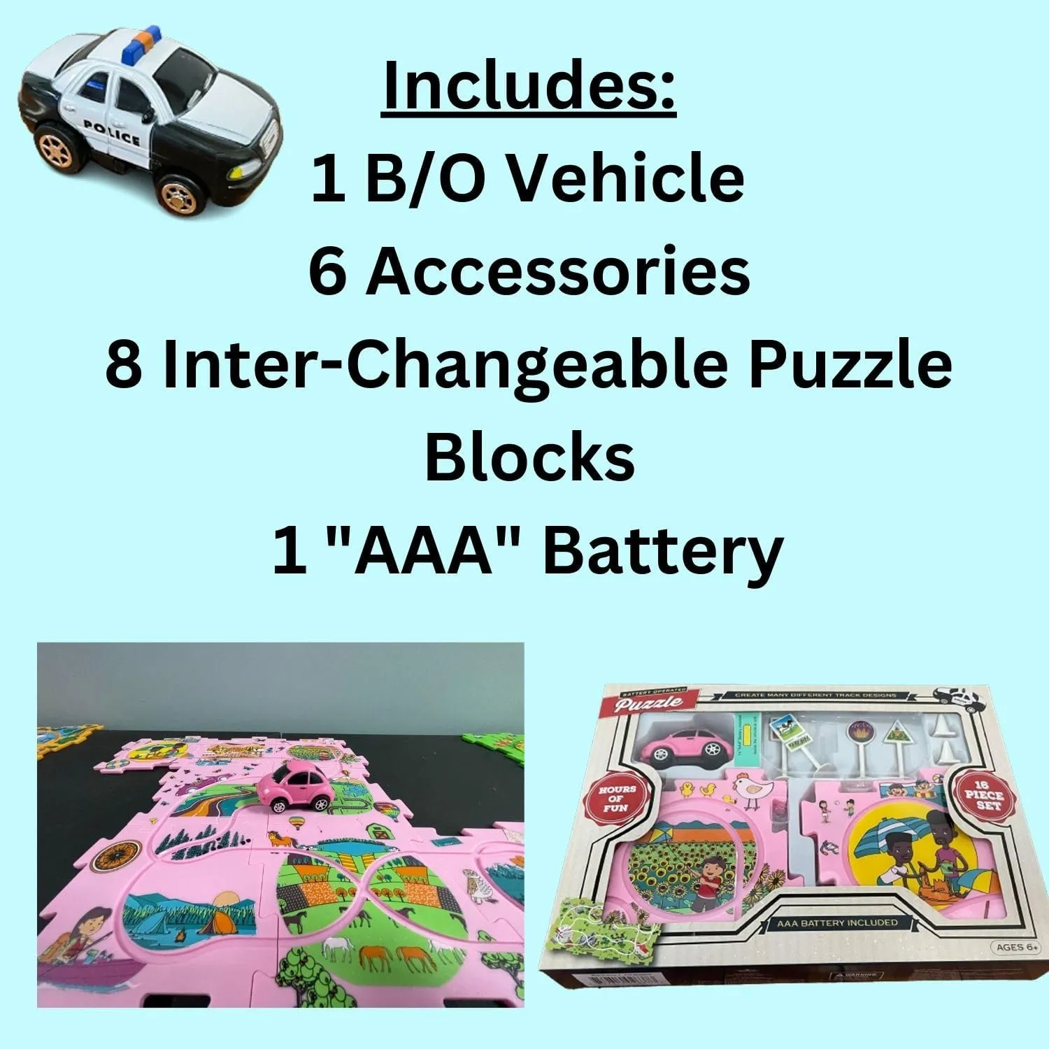 Puzzle board Jigsaw Puzzles. bo Pink Sports Car Toy Vehicle Themed Floor Puzzle Car Play Mat. Car Tracks Jigsaw Puzzles For Kids, Puzzle Toys Jigsaw Puzzle Mat. Educational Toy Brain Puzzles Car Track