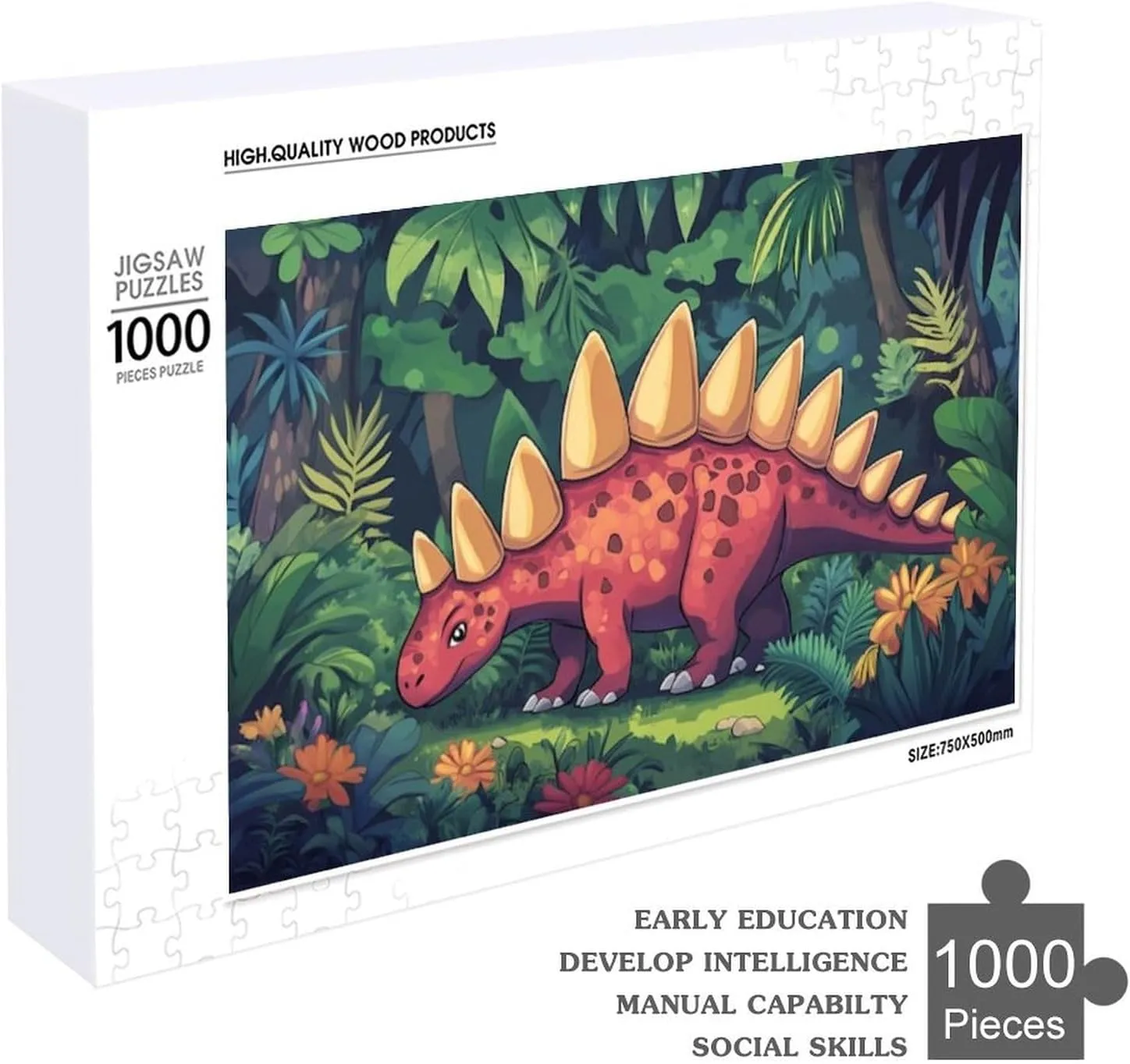 Puzzles for Adults 1000 Pieces - Stegosaurus Jungle Challenging Jigsaw Puzzle, Daring to Try, Family Entertainment Interactive Fun Jigsaw Puzzle Gifts