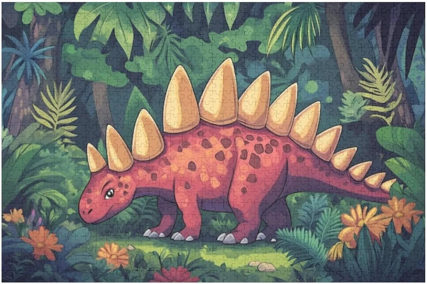 Puzzles for Adults 1000 Pieces - Stegosaurus Jungle Challenging Jigsaw Puzzle, Daring to Try, Family Entertainment Interactive Fun Jigsaw Puzzle Gifts