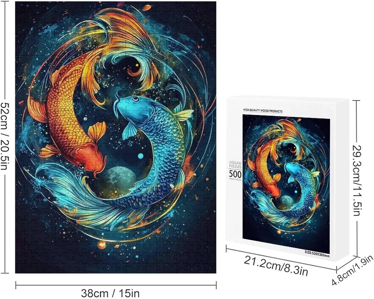 Puzzles for Adults 500 Pieces - Fish Animal Challenging Jigsaw Puzzle, Daring to Try, Family Entertainment Interactive Fun Jigsaw Puzzle Gifts