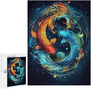 Puzzles for Adults 500 Pieces - Fish Animal Challenging Jigsaw Puzzle, Daring to Try, Family Entertainment Interactive Fun Jigsaw Puzzle Gifts