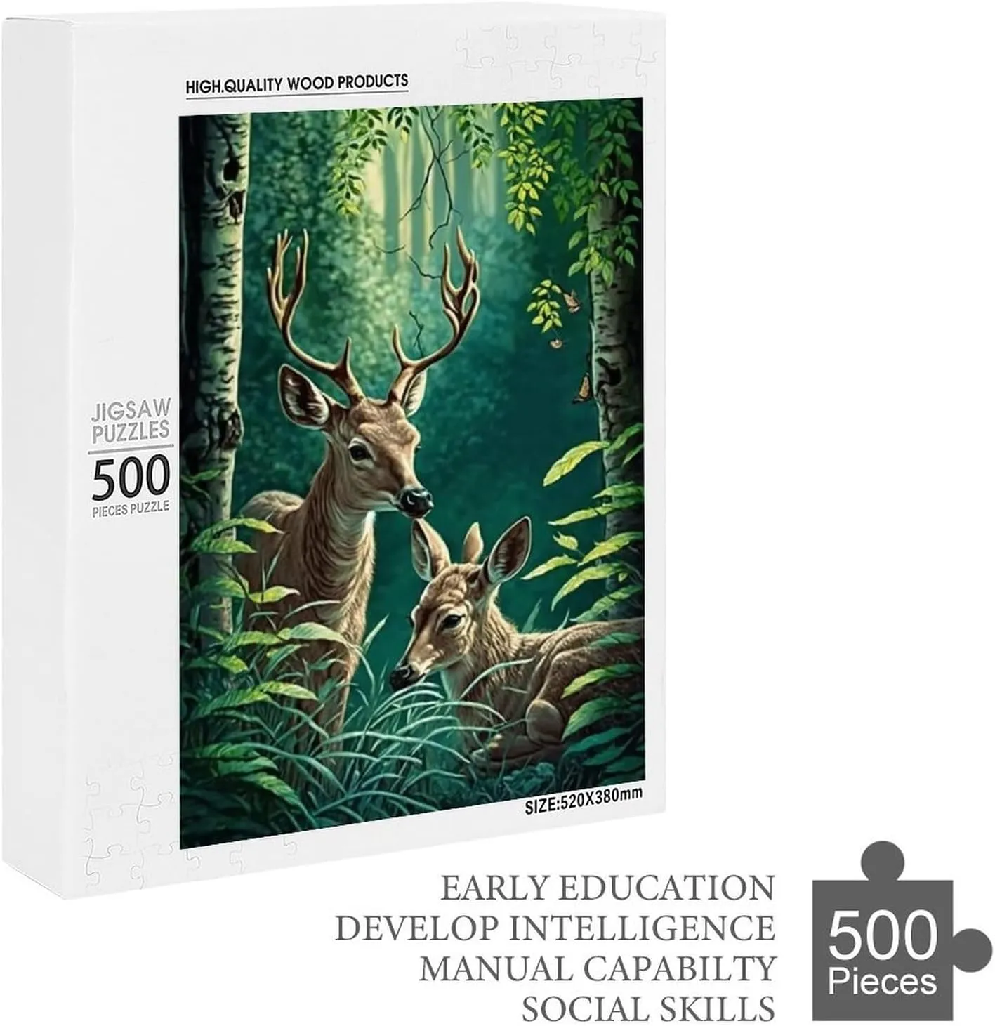 Puzzles for Adults 500 Pieces - Forest Fawns Mysterious Jungle Challenging Jigsaw Puzzle, Daring to Try, Family Entertainment Interactive Fun Jigsaw Puzzle Gifts