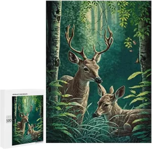 Puzzles for Adults 500 Pieces - Forest Fawns Mysterious Jungle Challenging Jigsaw Puzzle, Daring to Try, Family Entertainment Interactive Fun Jigsaw Puzzle Gifts