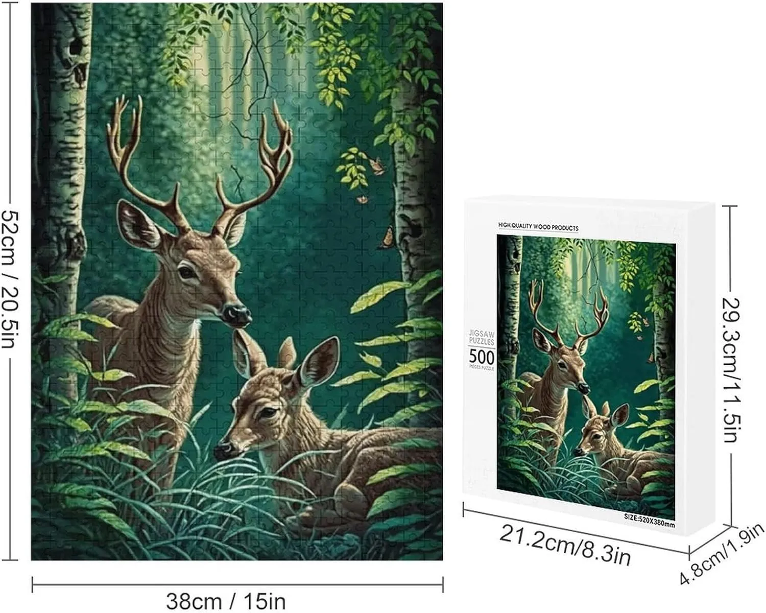 Puzzles for Adults 500 Pieces - Forest Fawns Mysterious Jungle Challenging Jigsaw Puzzle, Daring to Try, Family Entertainment Interactive Fun Jigsaw Puzzle Gifts