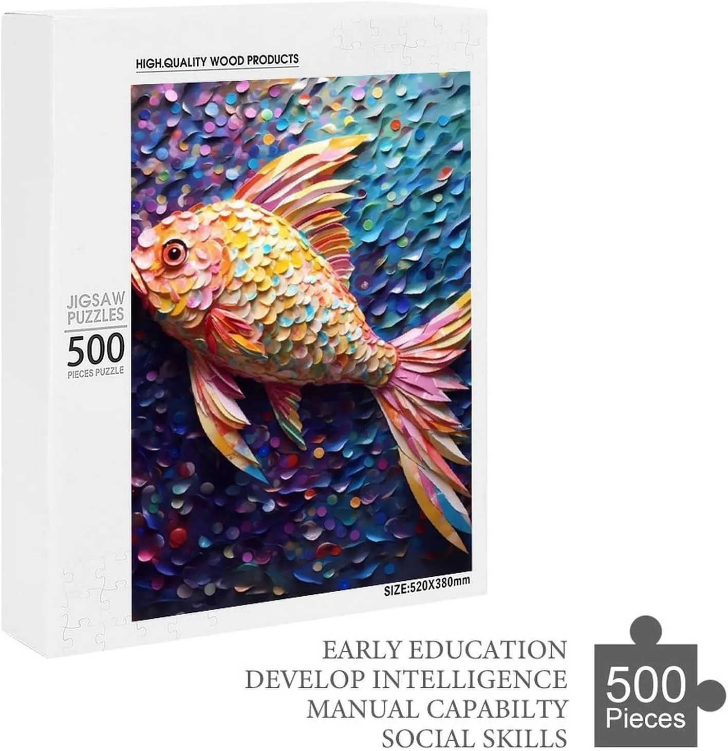 Puzzles for Adults 500 Pieces - The Unique Fish Funny Fish Challenging Jigsaw Puzzle, Daring to Try, Family Entertainment Interactive Fun Jigsaw Puzzle Gifts