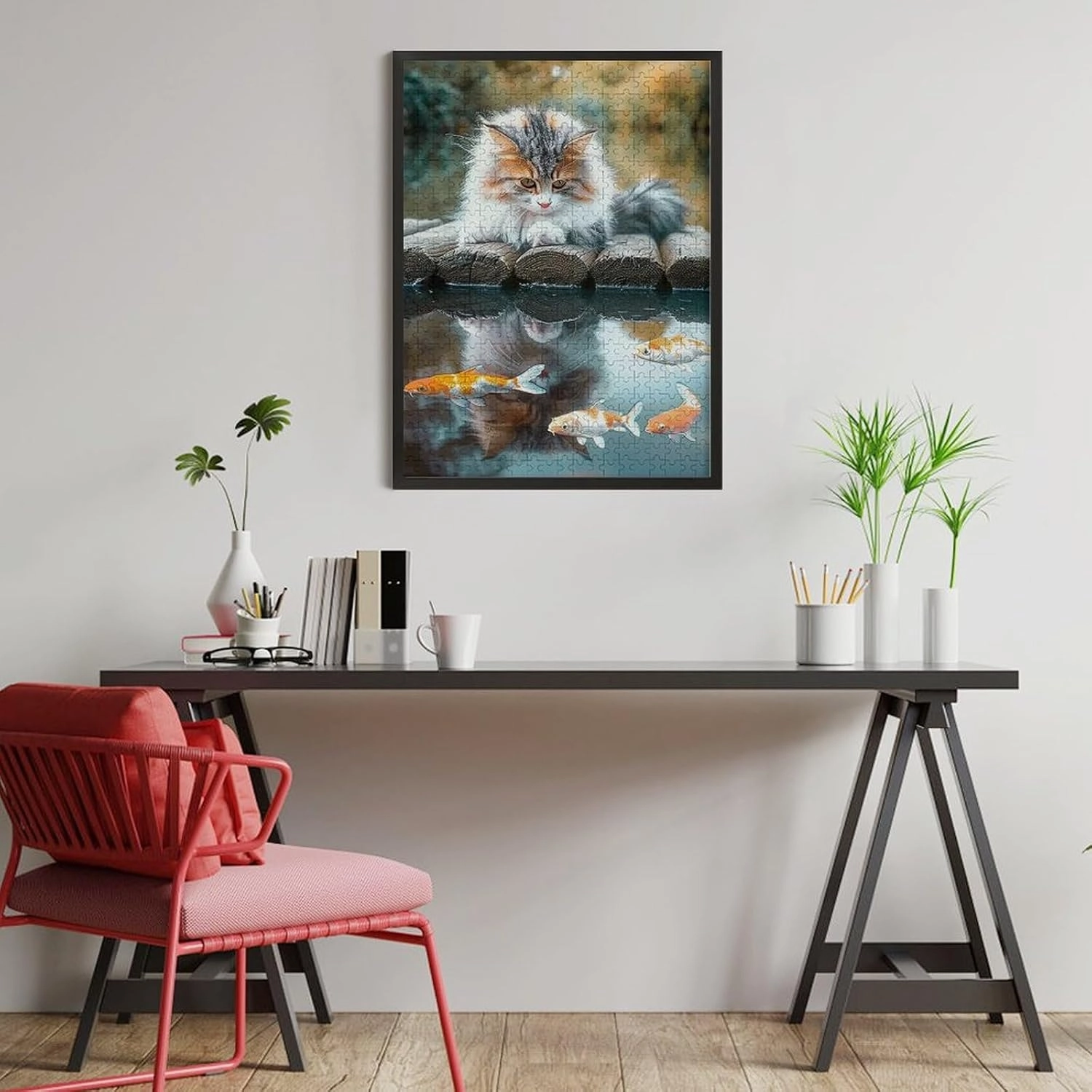 Puzzles for Adults 500 Pieces - Animals Cat Fish Funny Family Interactive for Puzzles Club Decor Or Gifts for Friends