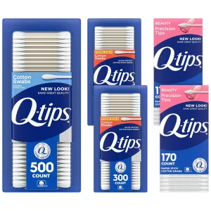 Q-tips Cotton Swabs, Variety Pack, Original, Hygiene Shield and Precision Tips for Home, First Aid and Beauty Care, Made with 100% Cotton, 1140 Count
