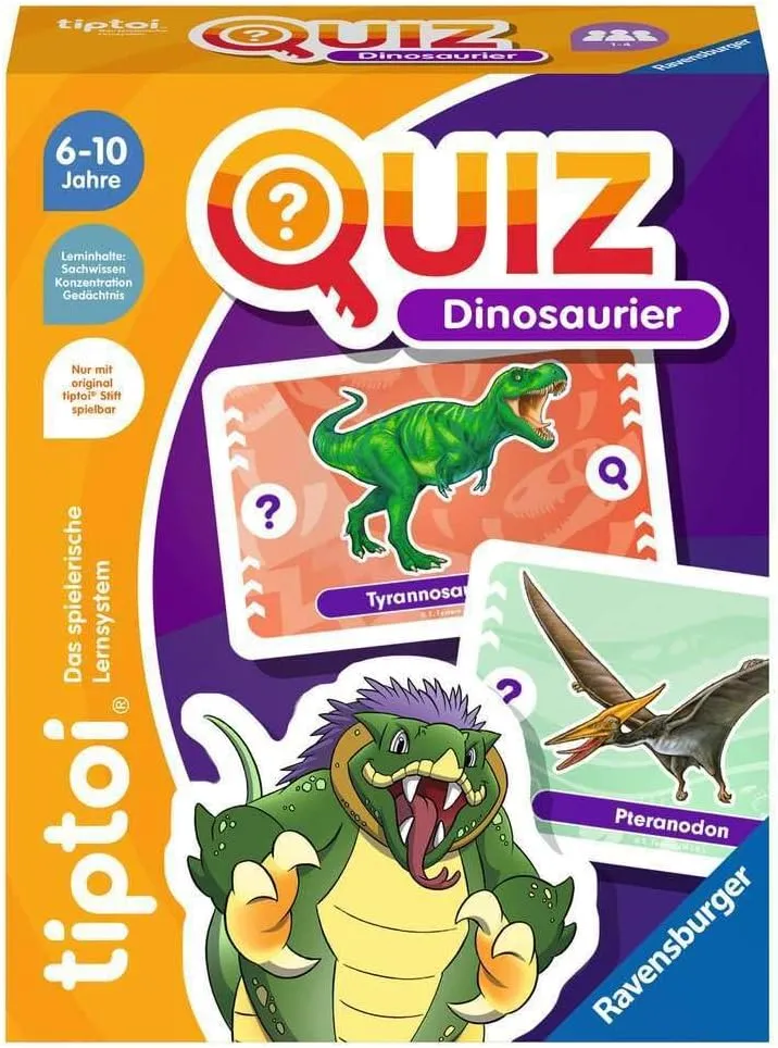 Ravensburger tiptoi 00165 Quiz Dinosaur Quiz Game for Children from 6 Years, for 1-4 Players - Birthday Gifts