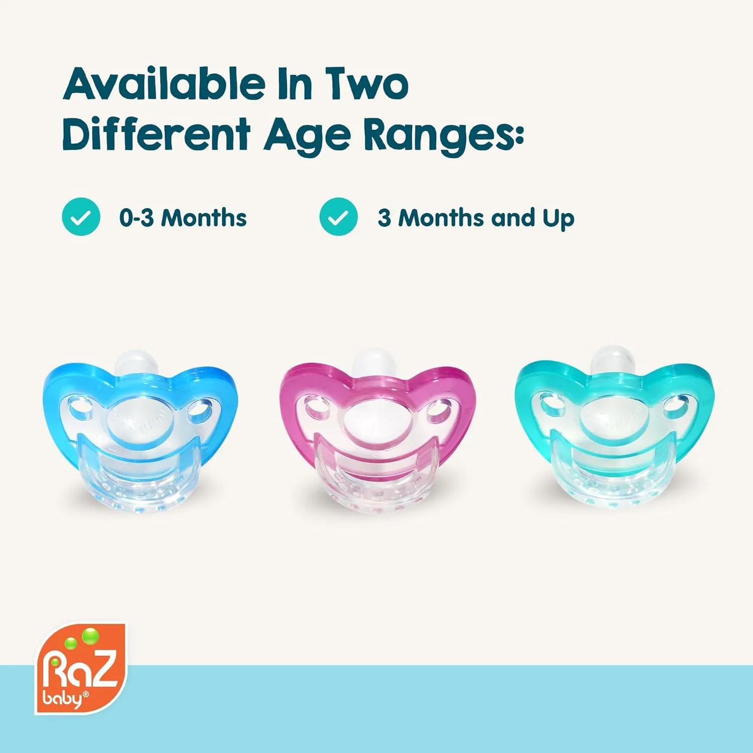 RaZbaby Jollypop Pacifier for Newborns & Up, USA Made, Natural Shaped Orthodontic Binky, Lovingly Shared in NICUs & Hospitals Worldwide, Medical-Grade 100% BPA-Free - 0-3 Months, 6 Pack - Orange