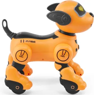 RC Robot Dog Toy Talking Dancing Touch & Voice Remote Control Programmable, Eye LED Lights