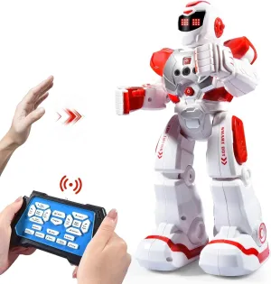 RC Robots for Kids, Intelligent Programming Robot Toy, boy Toy Remote Control Robot, Singing, Dance, Talking, Gesture Sensing Robotic Toys Boys Girls Kids Gift (Red)
