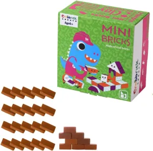Real Red Clay Mini Bricks Sets, Construction Education Toy for Kids 6  Years Old, Craft Bricks for Adults, Realistic House, DIY Garden, STEM Building Set, Washable & Reusable | Rectangle Brick (50pcs)