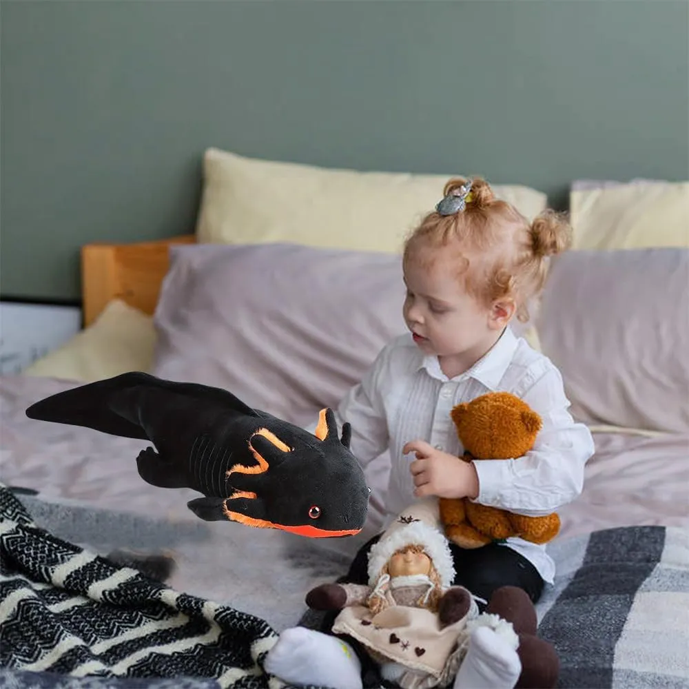 Realistic Grey Axolotl Plush 18", Soft Salamander Stuffed Animal, Cute Plush Doll for Kids Aninal Lovers, Creative Room Décor,Ideal Presnet Birthday Chirstmas Festival
