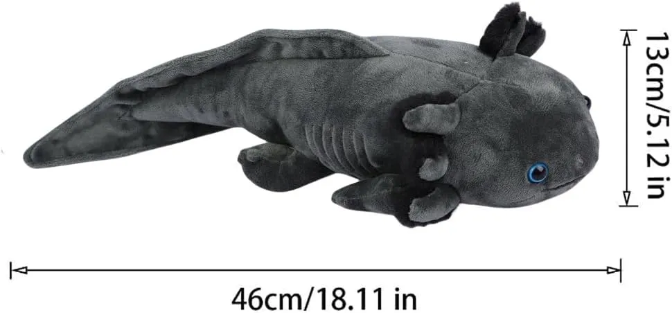 Realistic Grey Axolotl Plush 18", Soft Salamander Stuffed Animal, Cute Plush Doll for Kids Aninal Lovers, Creative Room Décor,Ideal Presnet Birthday Chirstmas Festival
