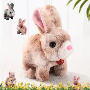 Realistic Moving Bunny Toy with Jumping Ears - Interactive Electric Rabbit Stuffed Animal for Kids, Easter Gifts & Family Fun (TZ-03)
