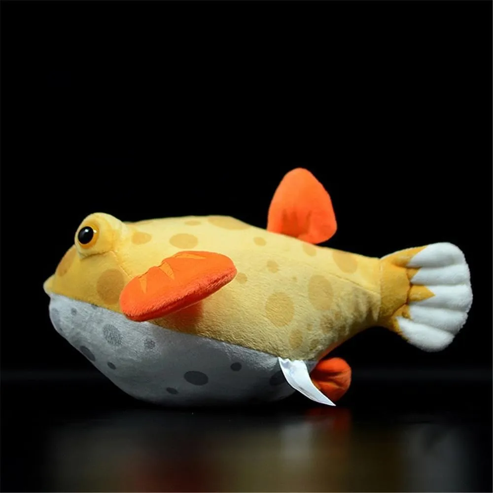 Realistic Pufferfish Plush Stuffed Toy - Lifelike Marine Animal Soft Pillow, Premium Ocean Creature Gift for Nature Lovers