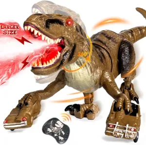 Remote Control Dinosaur Toys for Kids, Large Robot Dinosaur Toys with 360° Swaying Head & Spray, Roaring, Realistic Walking T-Rex Dinosaur Toy for Boys Girls, Best Gifts for Kids 3-5 5-7 8-12 