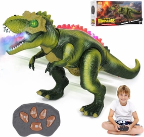 Remote Control Dinosaur Toys for Kids 3-5-7 Years,Dinosaur Toys with Back Light,Colorful Sprays & Realistic Roars,RC Walking Dinosaur Robot 4-7, Birthday Stocking Stuffers for Kids Boys