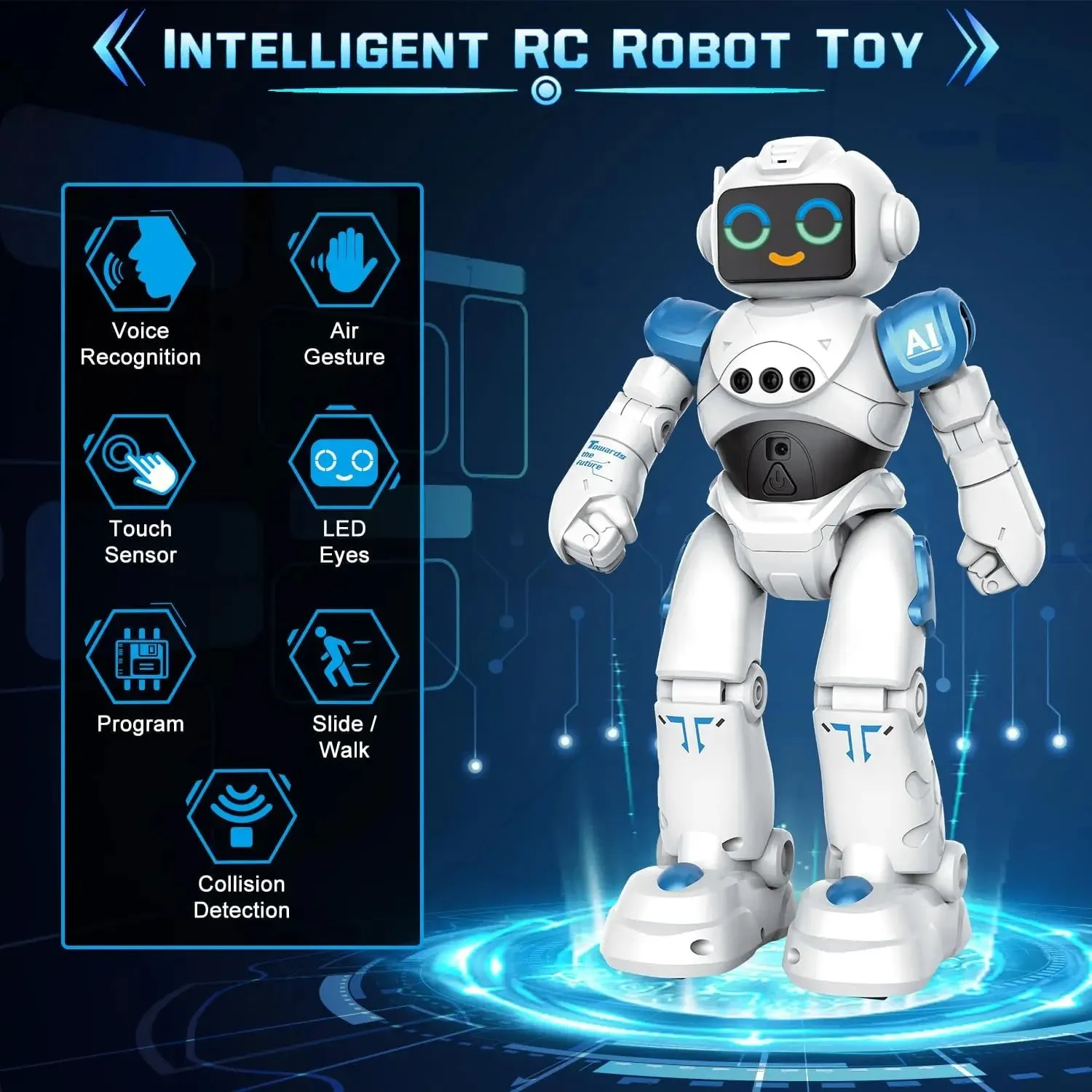 Robot Toy for Kids Smart Talking Voice Remote Control Gesture Sensing Emo Robot Toy
