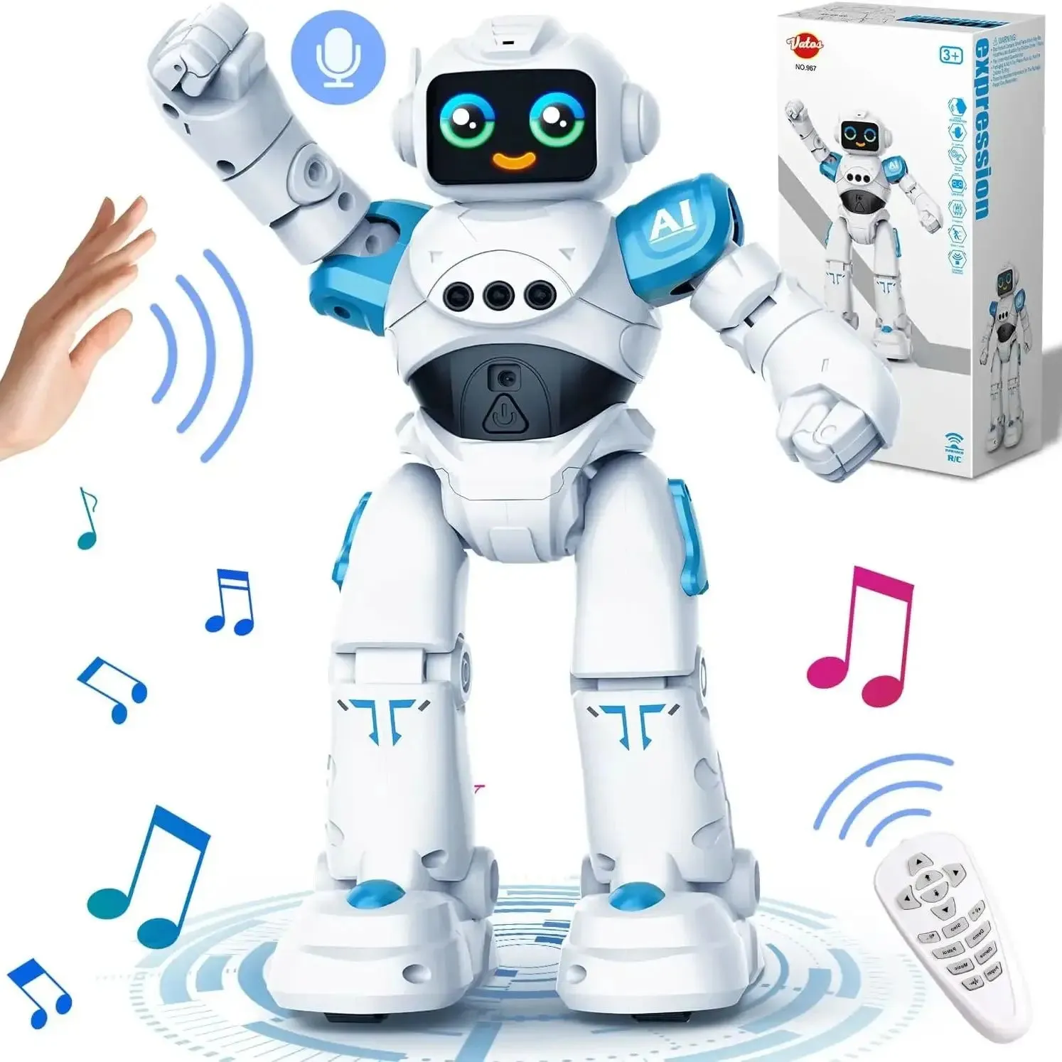 Robot Toy for Kids Smart Talking Voice Remote Control Gesture Sensing Emo Robot Toy