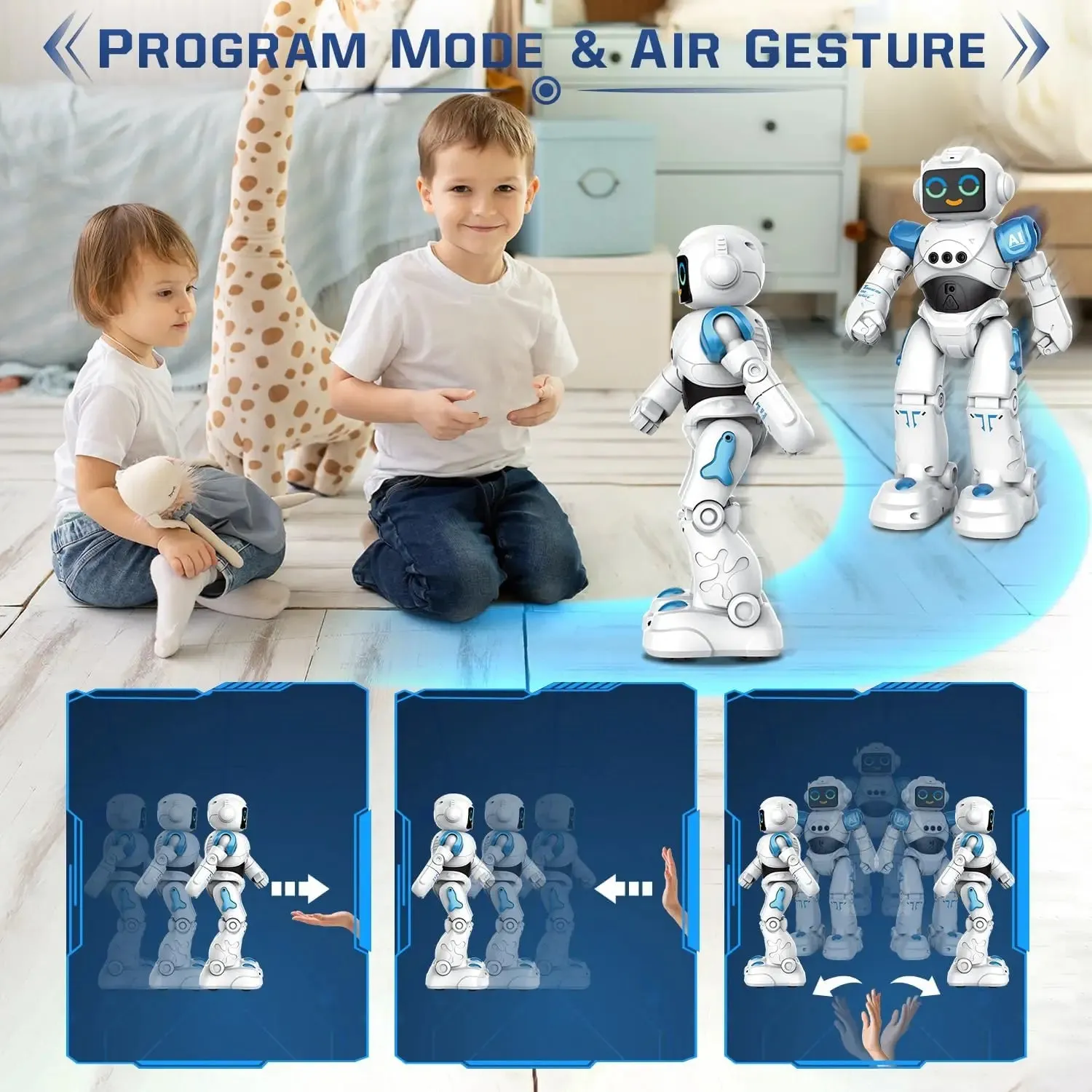 Robot Toy for Kids Smart Talking Voice Remote Control Gesture Sensing Emo Robot Toy