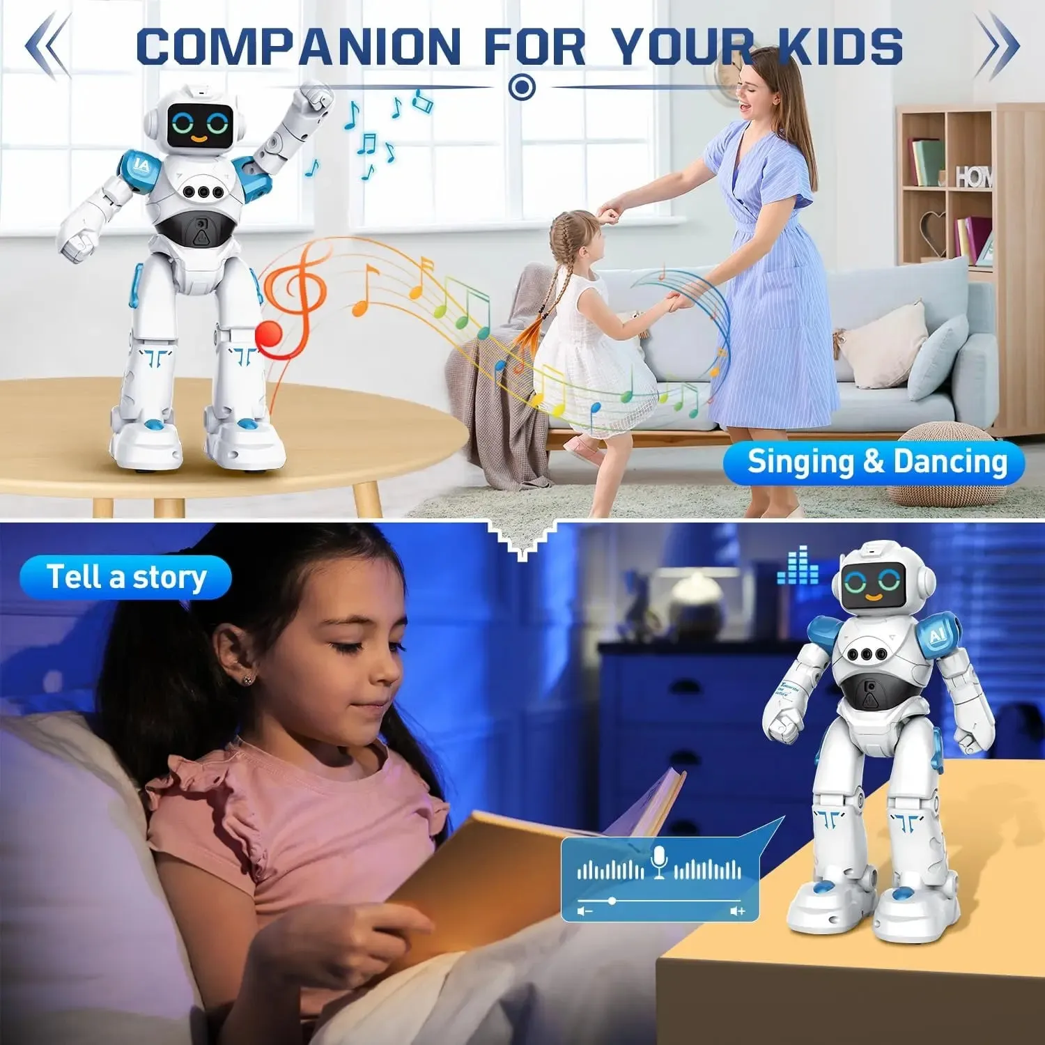Robot Toy for Kids Smart Talking Voice Remote Control Gesture Sensing Emo Robot Toy
