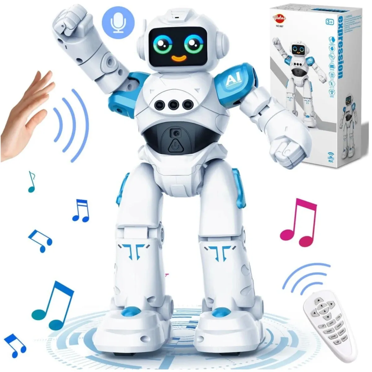 Robot Toy for Kids Smart Talking Voice Remote Control Gesture Sensing Emo Robot Toy