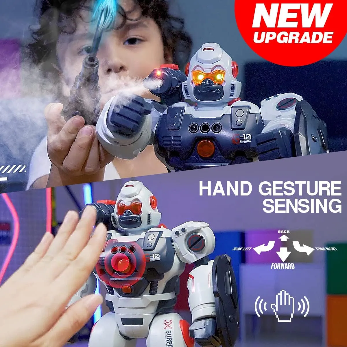 Robot Toys for Boys Kids 5-7 Year Old Remote Control Robots Gifts for 6-8 Birthday Present Toy Hand Gesture RC Sensing 2022 hot Smart programmable Robotics for 3 4 6 9 10 11 and up
