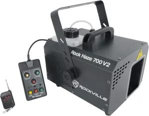 Rockville Rockhaze 700 V2 CFM DMX Haze Machine, Water Based, 2 Remotes, Spill-Proof, Hanging/Floor Use, Quiet Fan, Perfect for DJs, Clubs, Karaoke