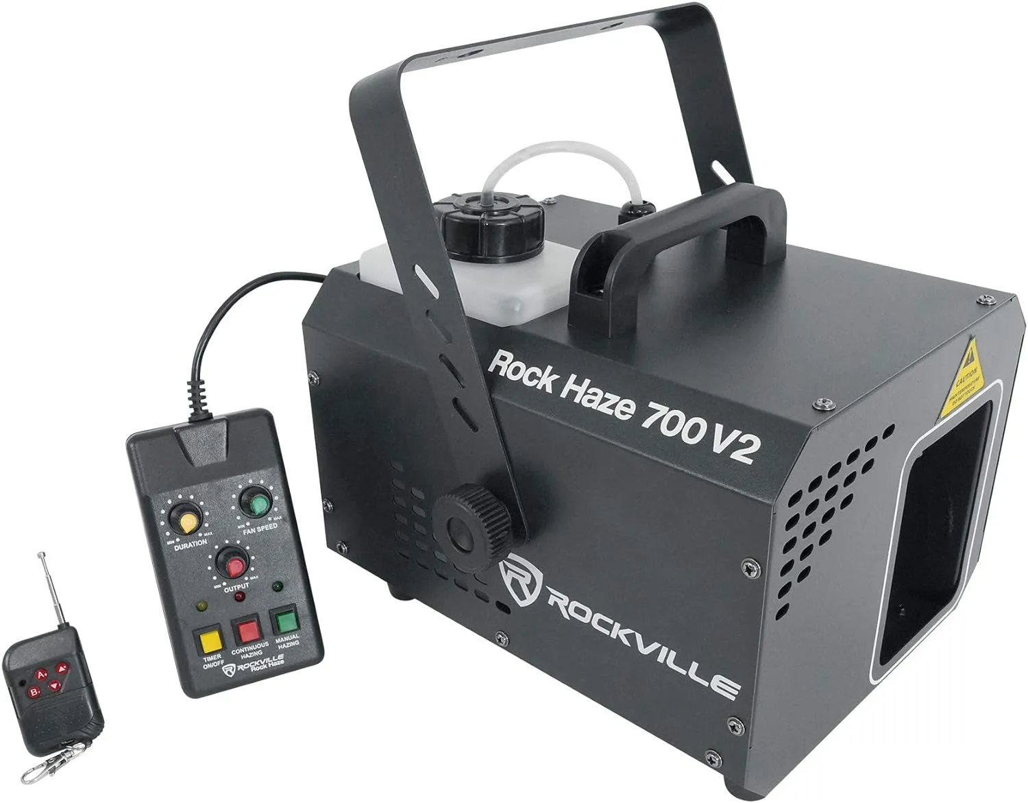 Rockville Rockhaze 700 V2 CFM DMX Haze Machine, Water Based, 2 Remotes, Spill-Proof, Hanging/Floor Use, Quiet Fan, Perfect for DJs, Clubs, Karaoke