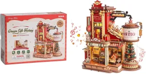 ROKR 3D Wooden Puzzle for Adult - Gift Factory Mechanical Model Kit with Music & Lights, 449pcs Adult Wooden Puzzles, DIY Building Toy for Teens & Adults