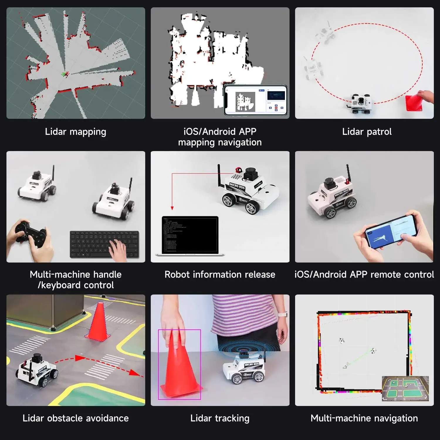ROS2 Robot Car Kit Virtual Machine Control Programmable Toy With Metal Motor 2MP Camera Adopt ROS2-Humble Python3 Programming