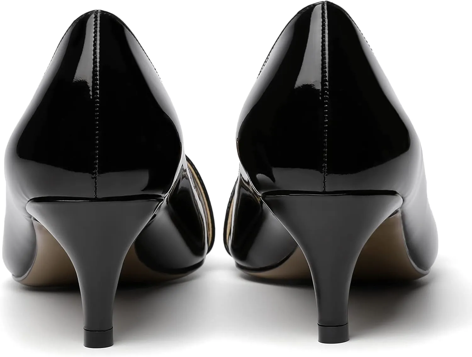 ROSERWISH Womens Slip On Sexy Party Pointed Toe Wedding Patent Kitten Low Heel Pumps Dress Shoes 2 Inch