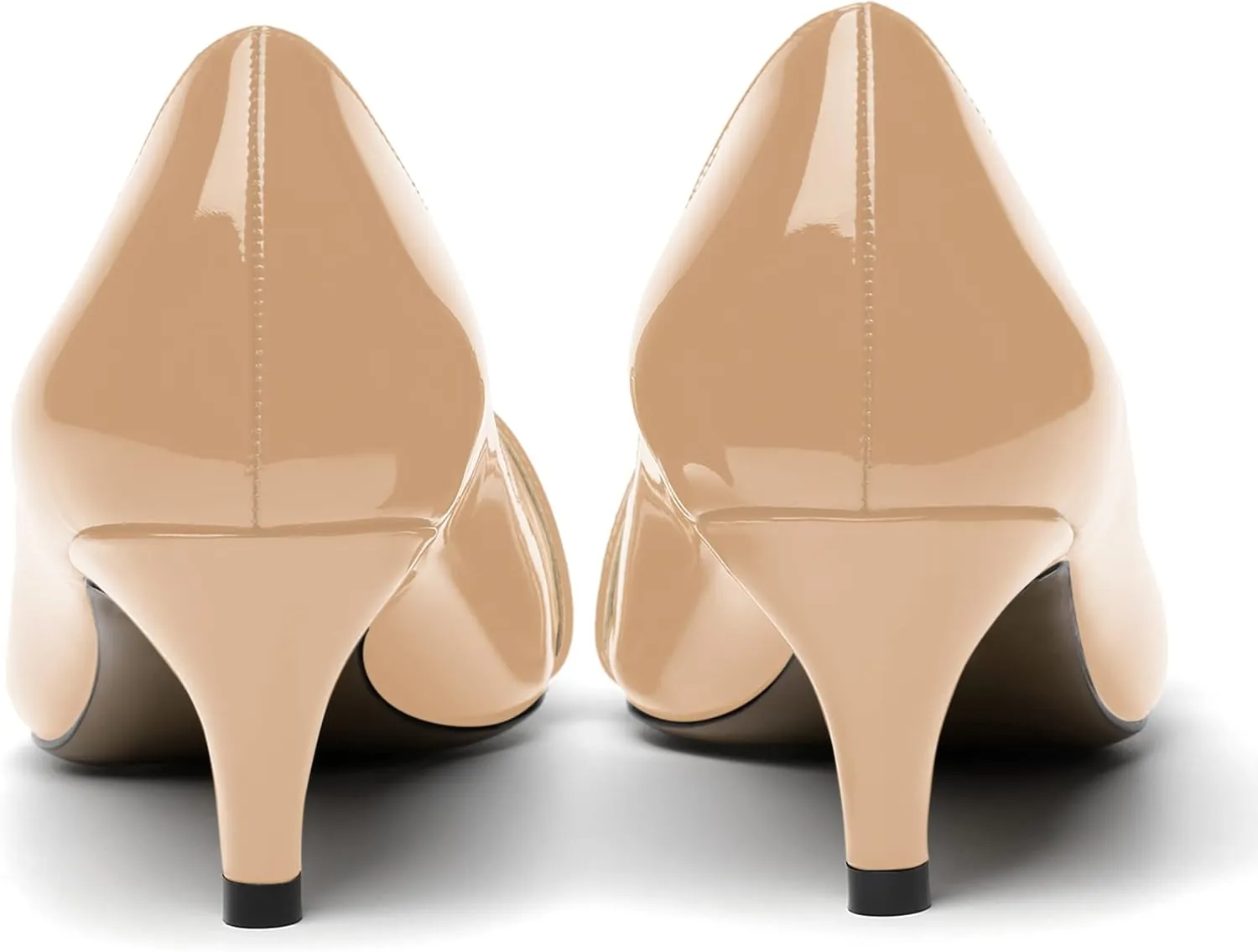 ROSERWISH Womens Slip On Sexy Party Pointed Toe Wedding Patent Kitten Low Heel Pumps Dress Shoes 2 Inch