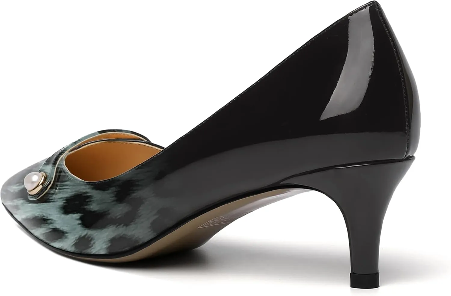 ROSERWISH Womens Slip On Sexy Party Pointed Toe Wedding Patent Kitten Low Heel Pumps Dress Shoes 2 Inch